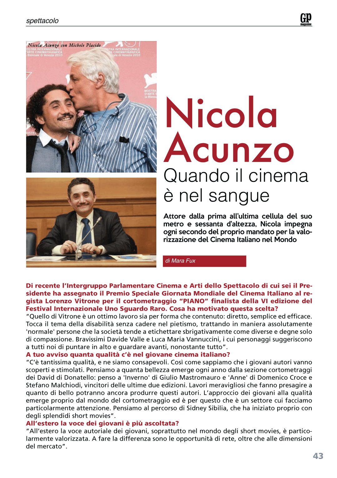 Nicola Acunzo su GP Magazine