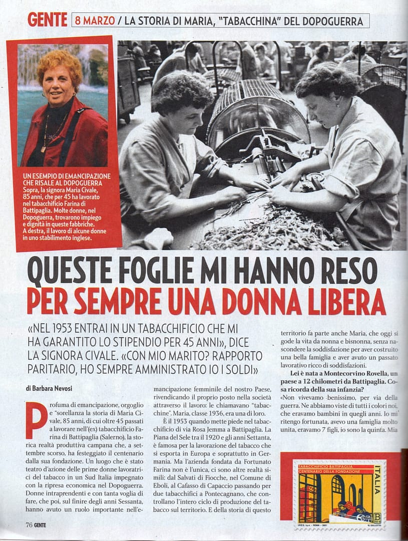 La storia di Maria Civale sulla rivista "Gente"